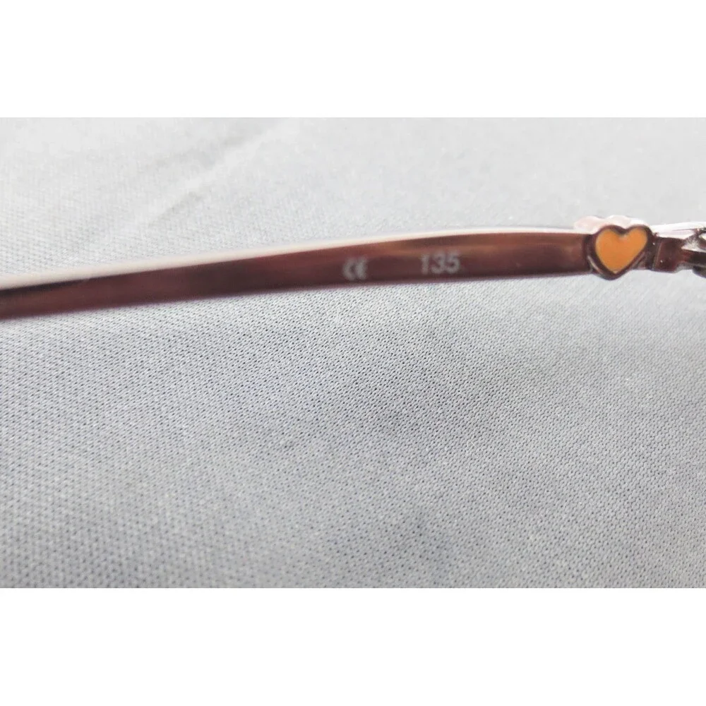 Coach Selma 121 TAN Rectangular Brown Metal Eyeglasses Frames 51-18-135 Heart